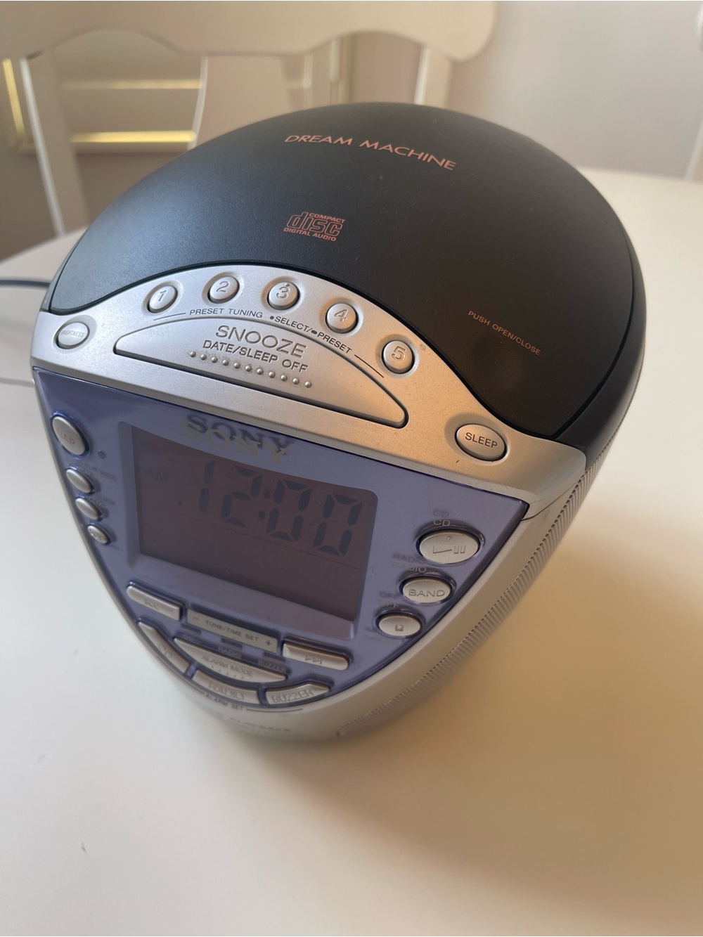 Sony Dream Machine CD Alarm Clock Radio AM/FM Dual Alarm Tested Working
